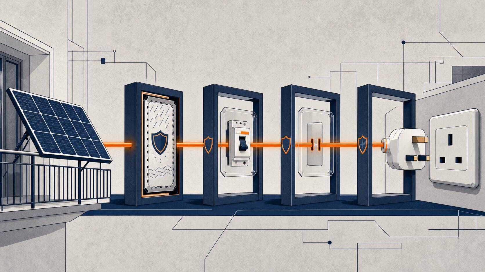 UK Plug-In Solar Safety and Wiring: 2026 Rules — illustration