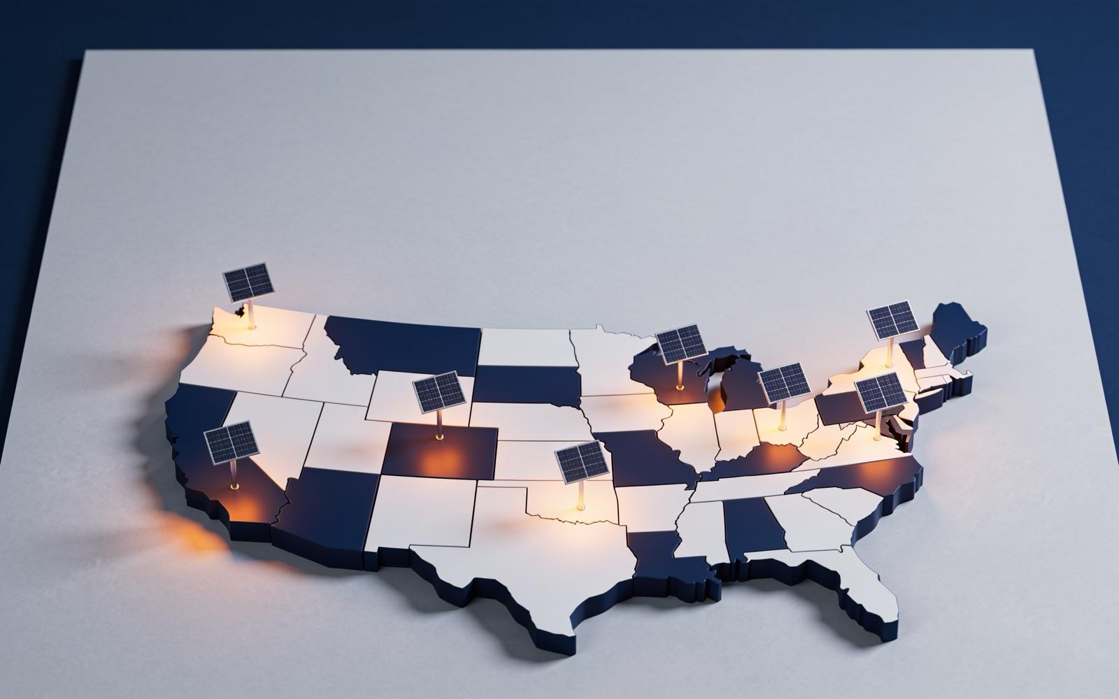 US Plug-In Solar Laws by State — illustration