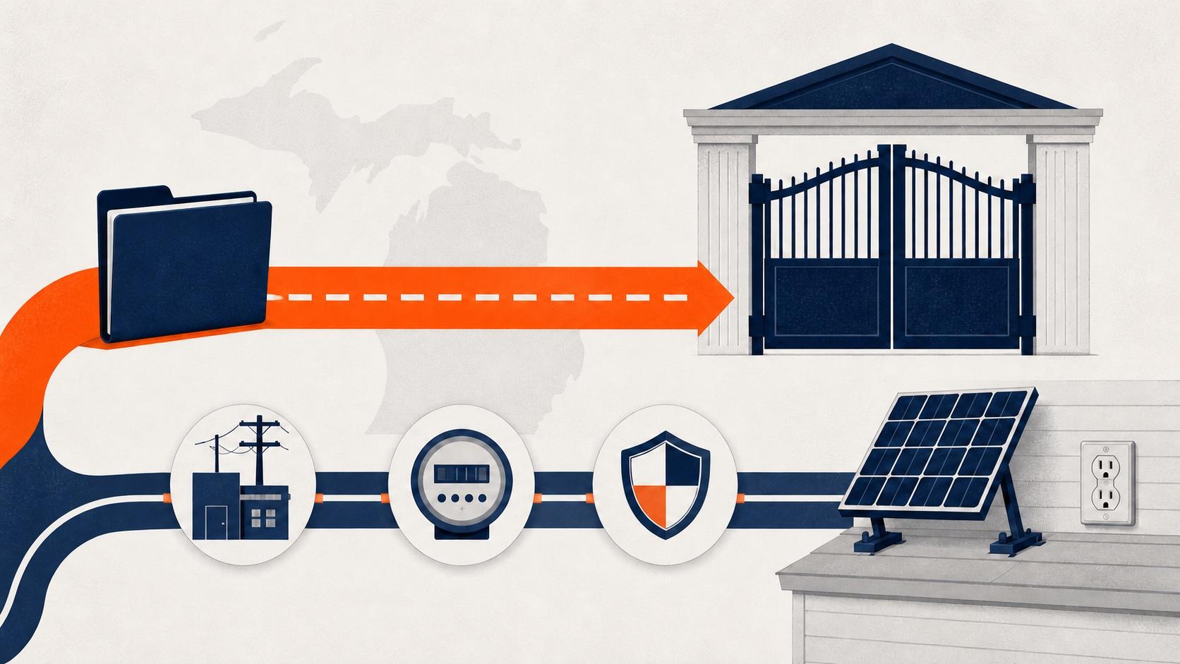 Michigan plug-in solar bill stopped at a committee gate above the current utility interconnection route